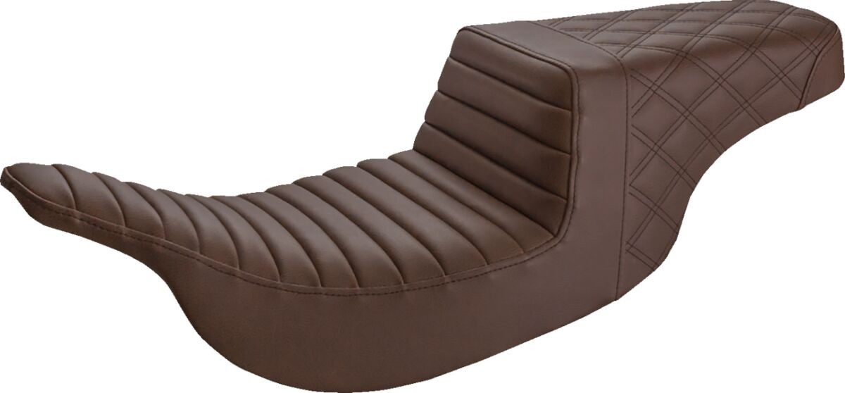 Saddlemen Step Up Seat - Tuck And Roll/Lattice Stitched - Brown Seat S