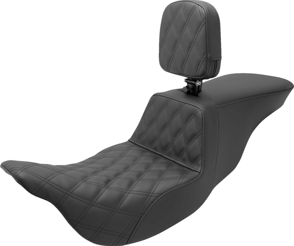 Saddlemen Tour Step Up Seat - Rider Backrest - Rider Lattice Stitch  -