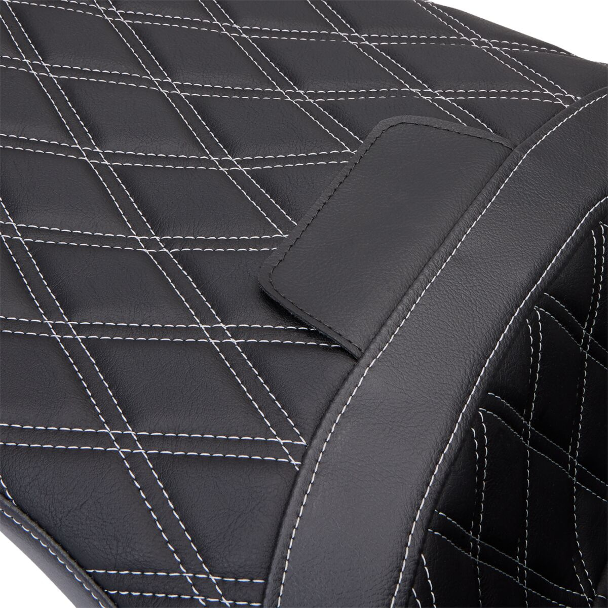 Drag Specialties Seats Seat Freedom Vinyl Double Diamond Silver Stitch