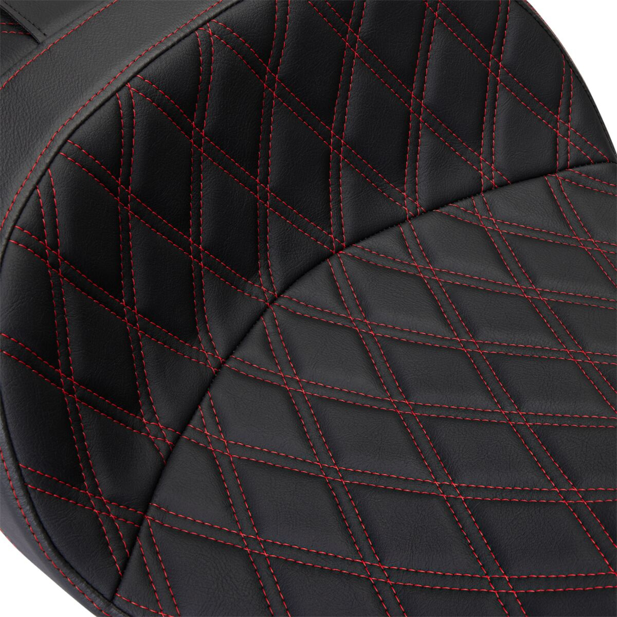 Drag Specialties Seats Seat Freedom Vinyl Double Diamond Red Stitch Fl