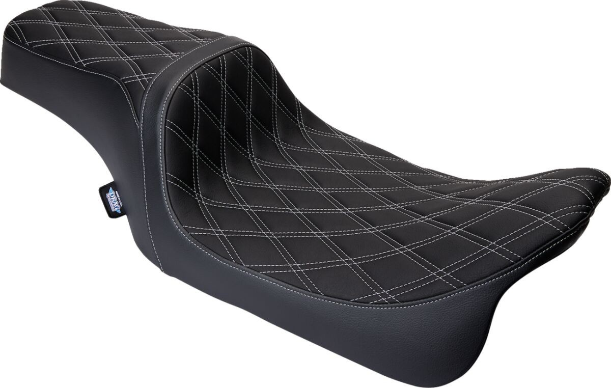 Drag Specialties Seats Seat Predator 1-Up Vinyl Double Diamond Silver