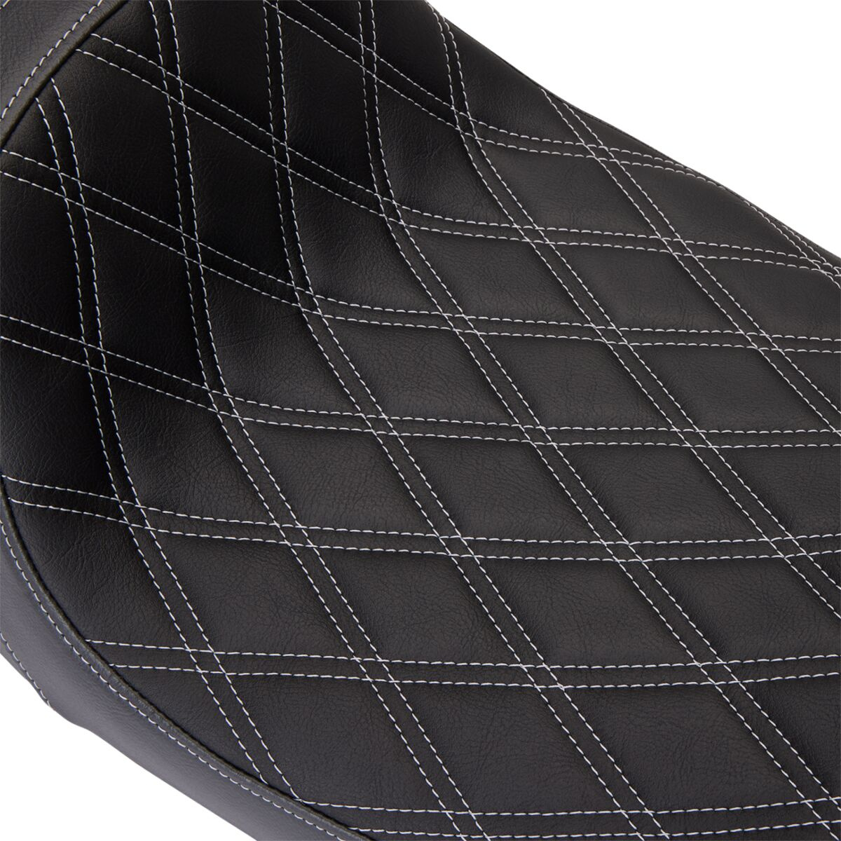 Drag Specialties Seats Seat Predator 1-Up Vinyl Double Diamond Silver