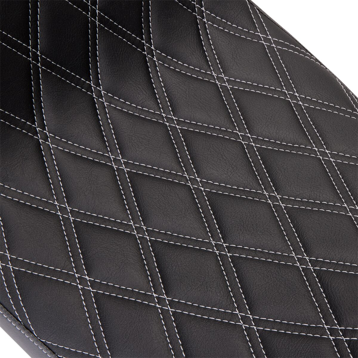 Drag Specialties Seats Seat Predator 2-Up Vinyl Dbl Diamond Slvr Stitc