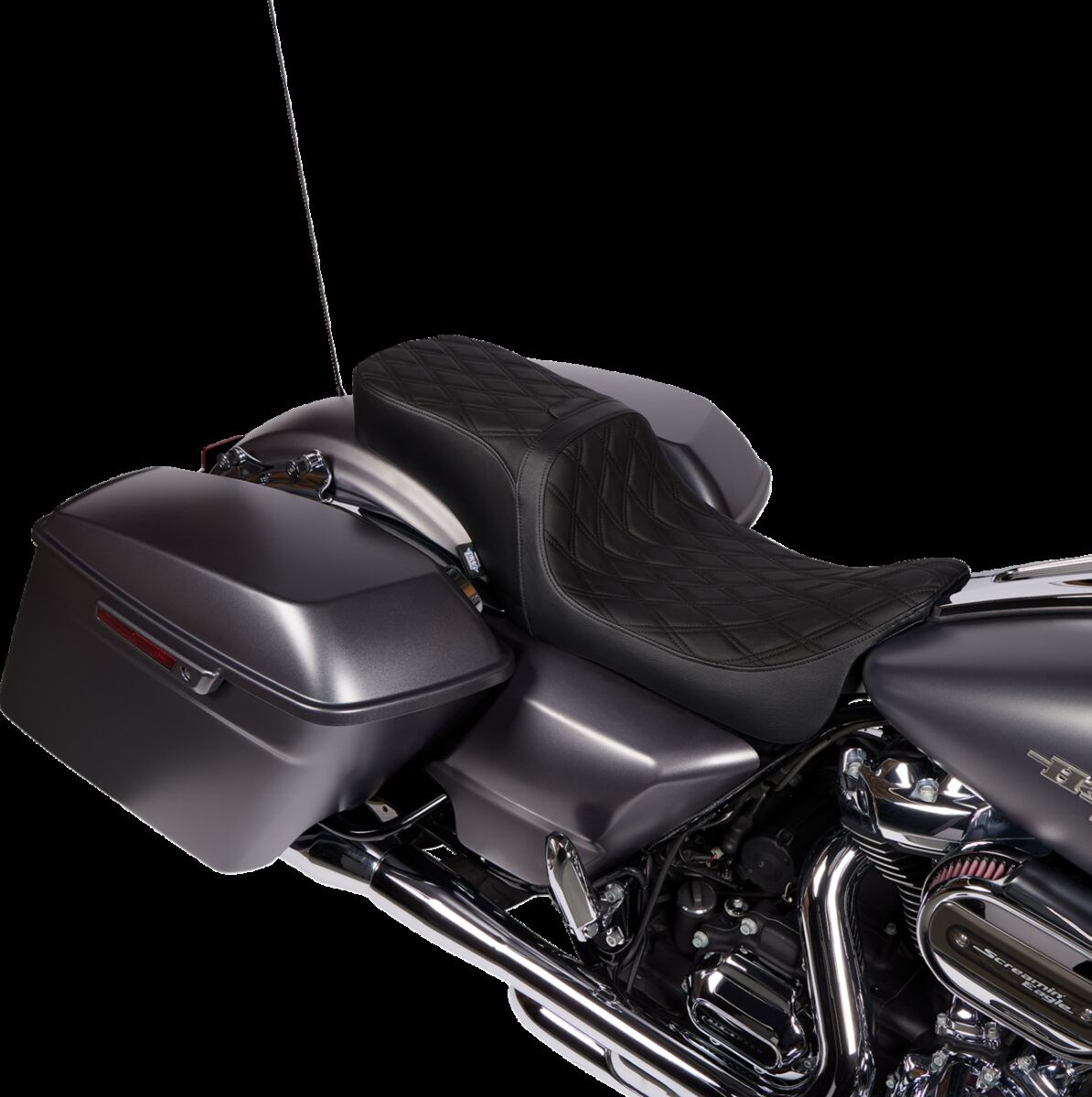 Drag Specialties Seats Seat Predator 2Up W/Backrest Option Blk Dd Viny