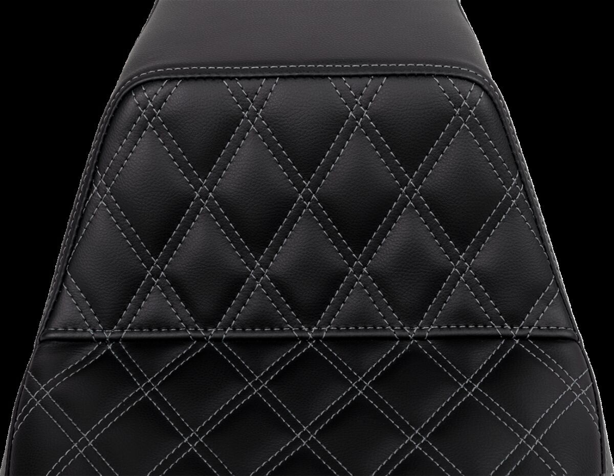 Saddlemen Step-Up Seat - Front Lattice Stitch - Dark Gray Stitch Seat