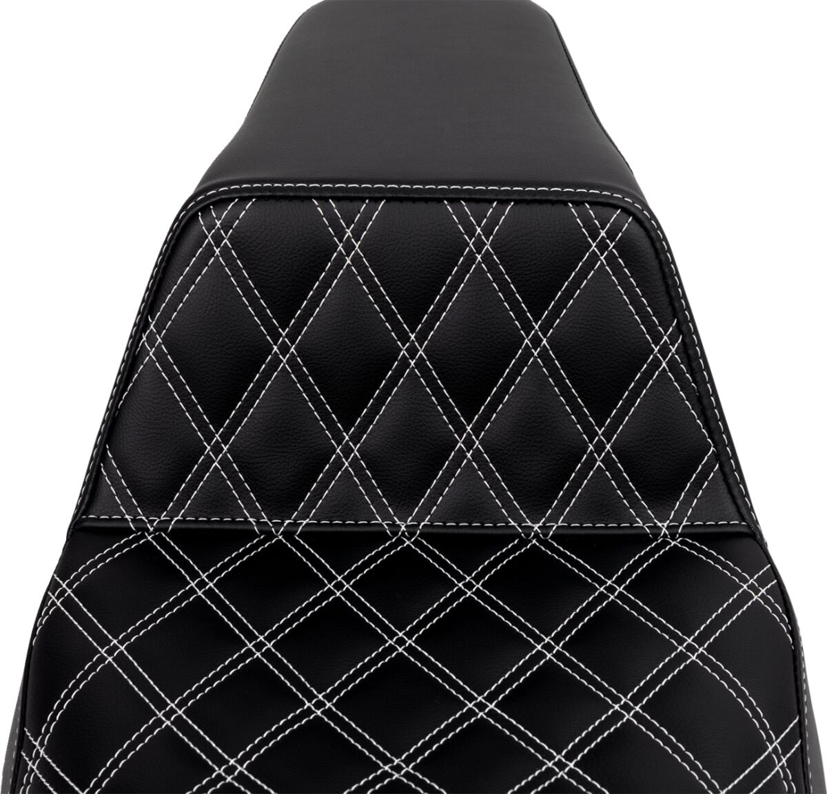 Saddlemen Step-Up Seat - Front Lattice Stitch - White Stitch Seat Step