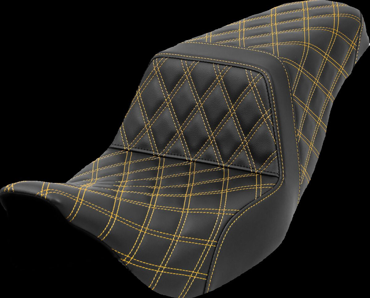 Saddlemen Step-Up Seat - Lattice Stitch - Gold Stitch Seat Step Up Ls