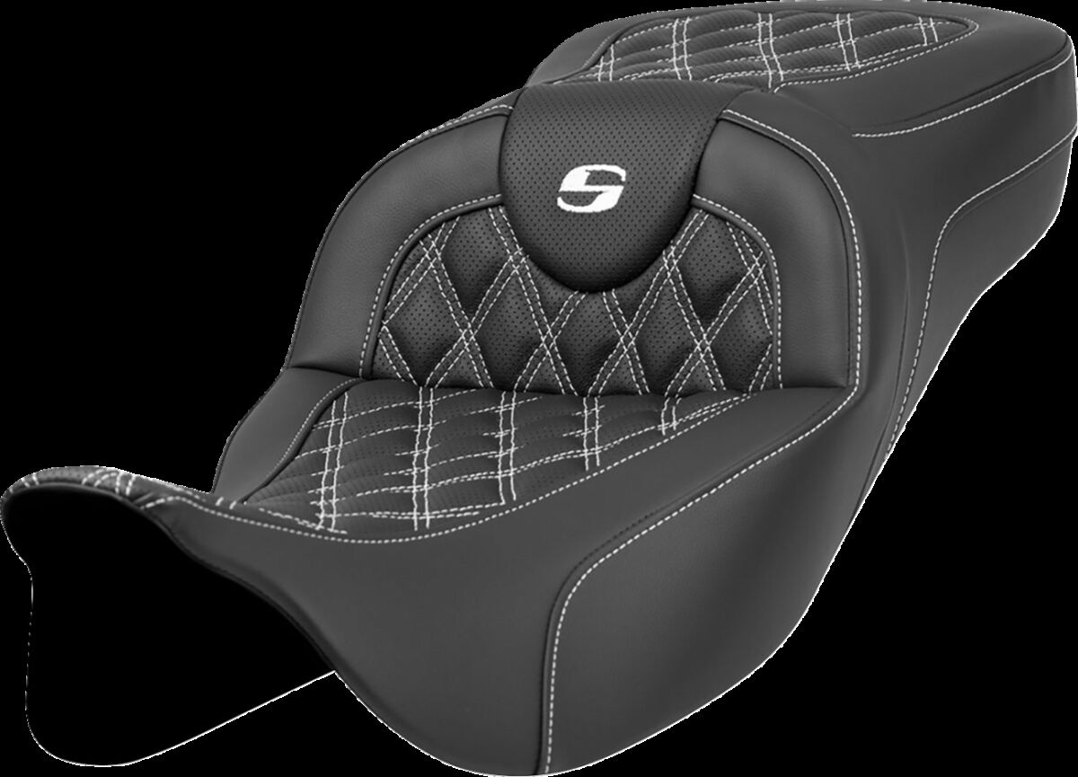 Saddlemen Roadsofa�?� Seat - Lattice Stitch - White Stitch - Extended