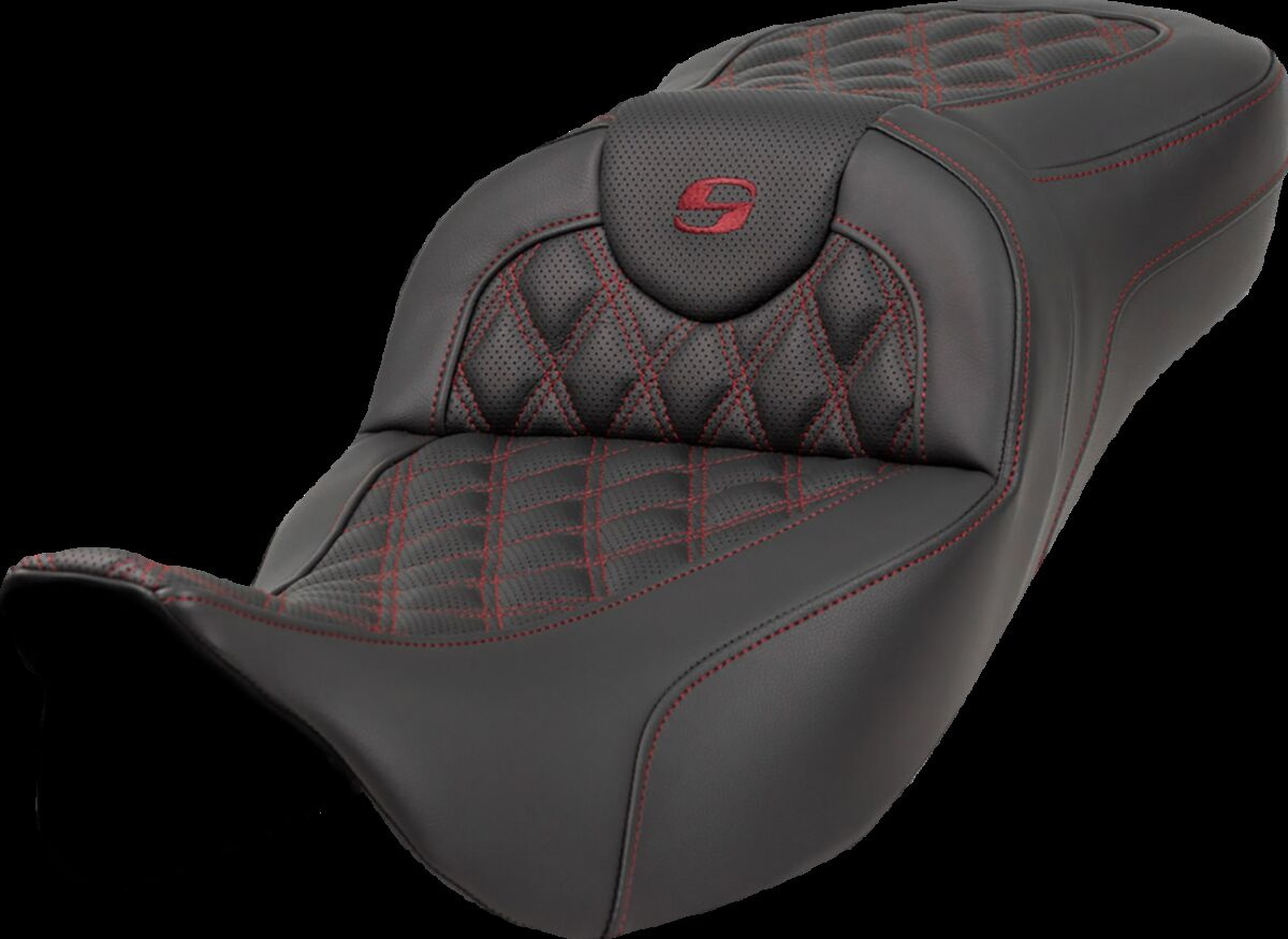 Saddlemen Roadsofa�?� Seat - Lattice Stitch - Burgundy Stitch - Extend