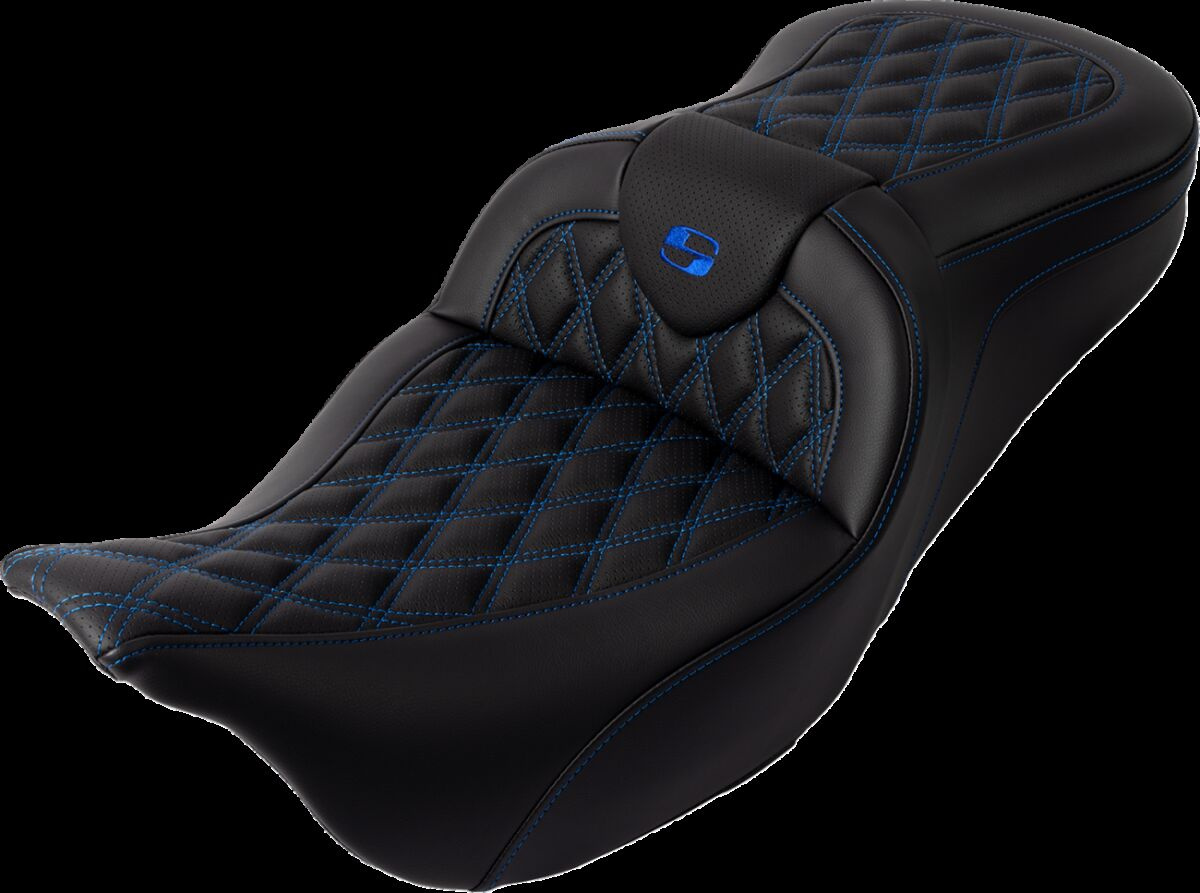 Saddlemen Seat Roadsofa Ls W/Br Blue Stitch Seat Road Sofa - Flt 08-Up