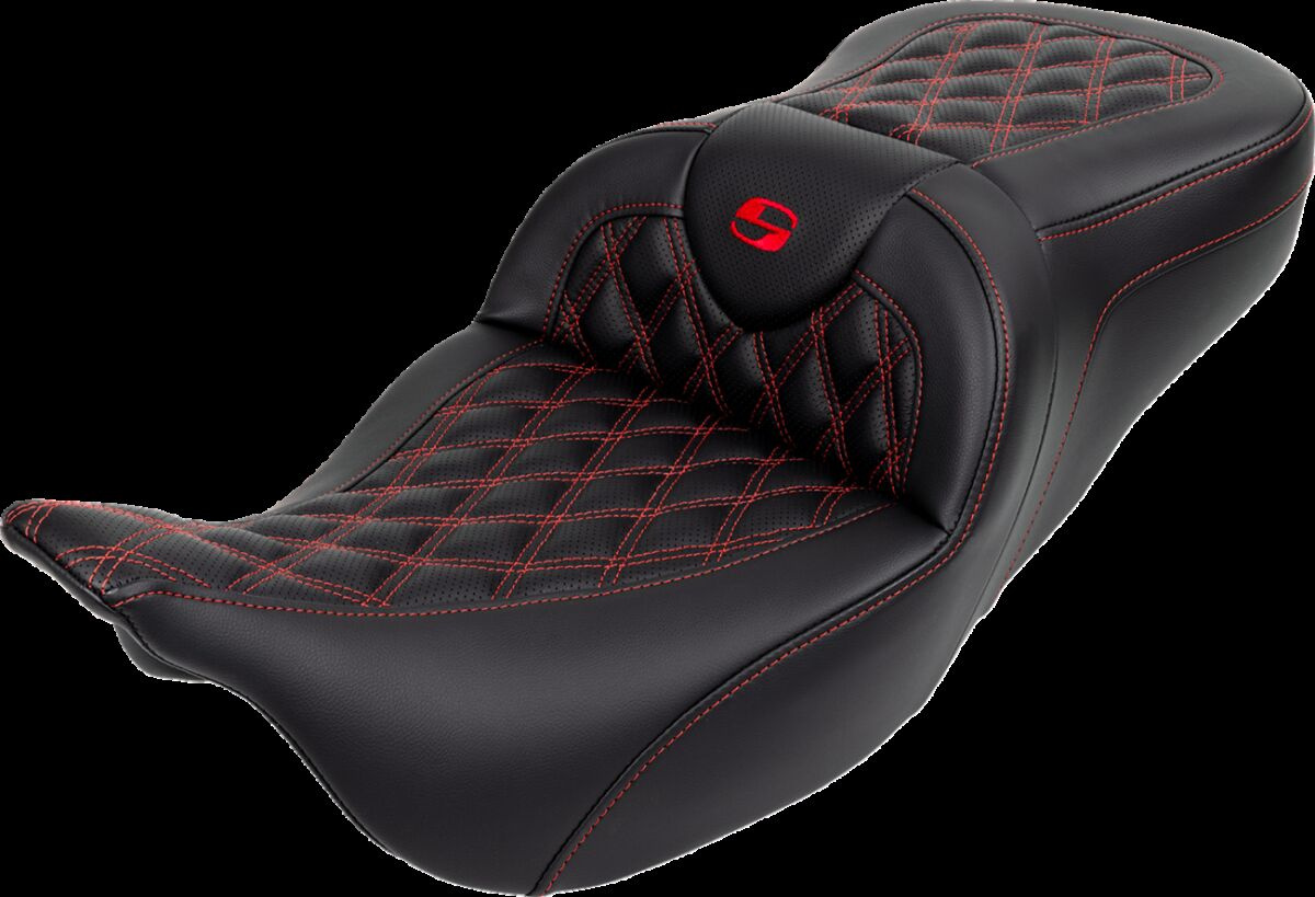 Saddlemen Seat Roadsofa Ls W/Br Red Stitch Seat Road Sofa - Flt 08-Up