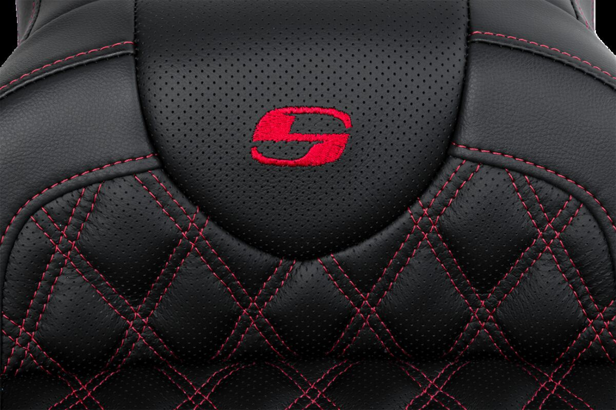 Saddlemen Seat Roadsofa Ls W/Br Red Stitch Seat Road Sofa - Flt 08-Up