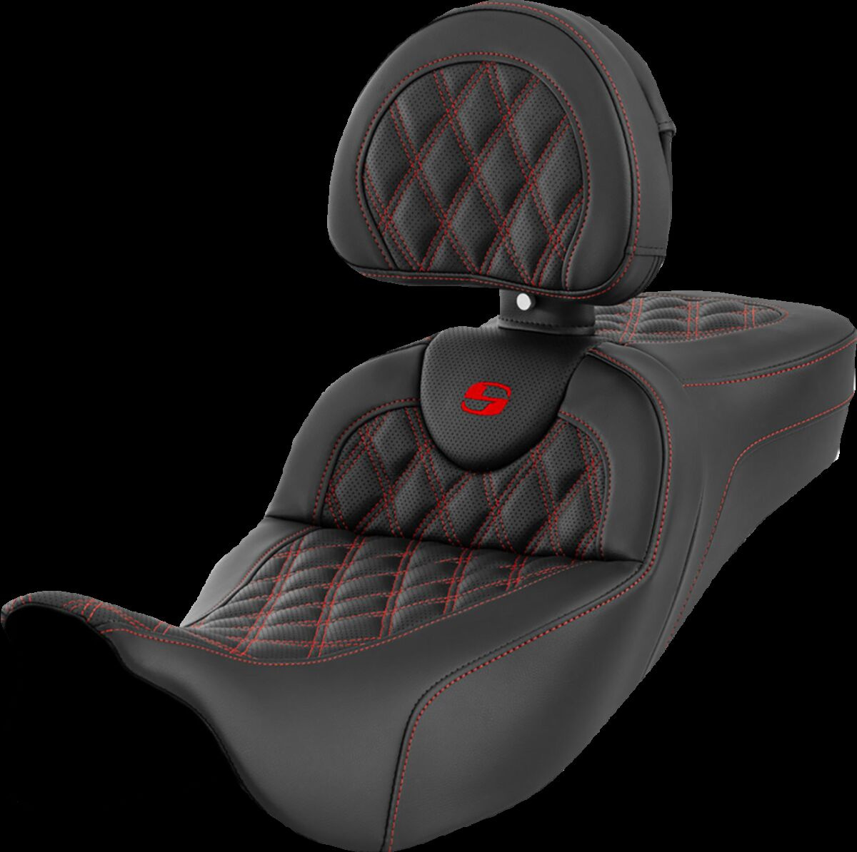 Saddlemen Seat Roadsofa Ls Ext Rch Red Stitch Seat Road Sofa - Flt 08-