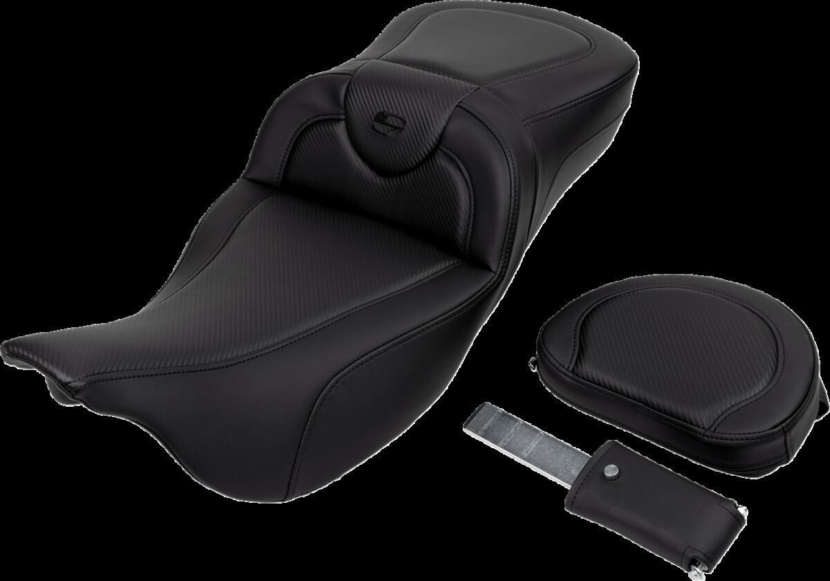 Saddlemen Seat Roadsofa Cf Ext Rch W/Br Black Stitch Seat Roadsofa Cf