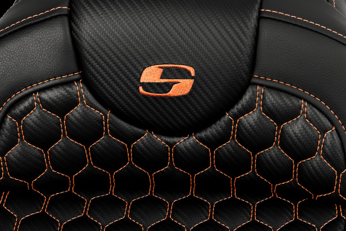Saddlemen Roadsofa�?� Seat - Honeycomb - Orange Stitch - Without Backr