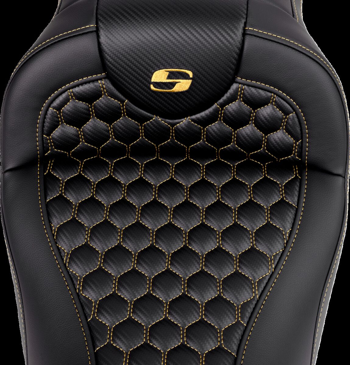 Saddlemen Roadsofa�?� Seat - Honeycomb - Gold Stitch - Without Backres