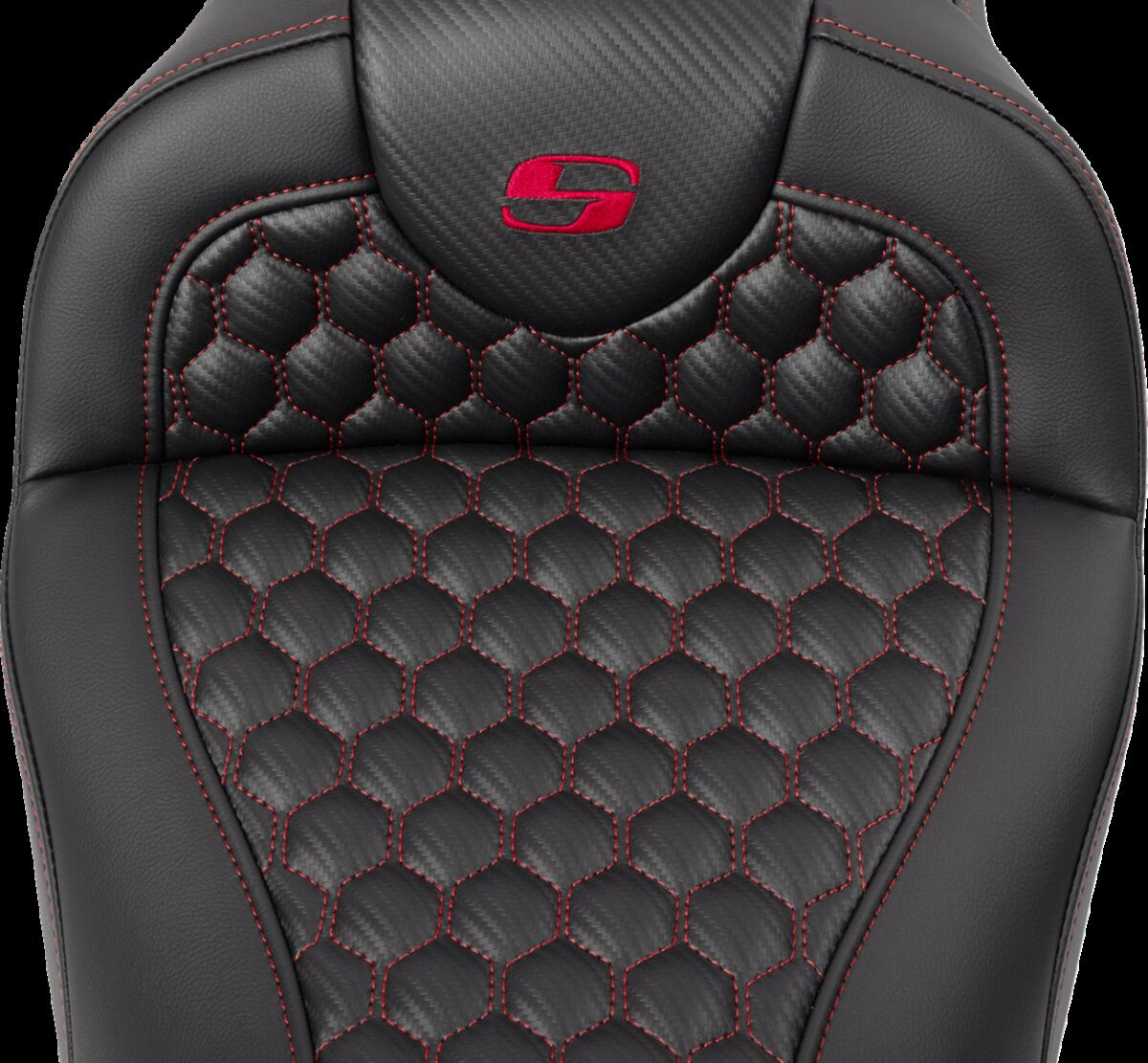 Saddlemen Roadsofa�?� Seat - Honeycomb - Red Stitch - With Backrest Se