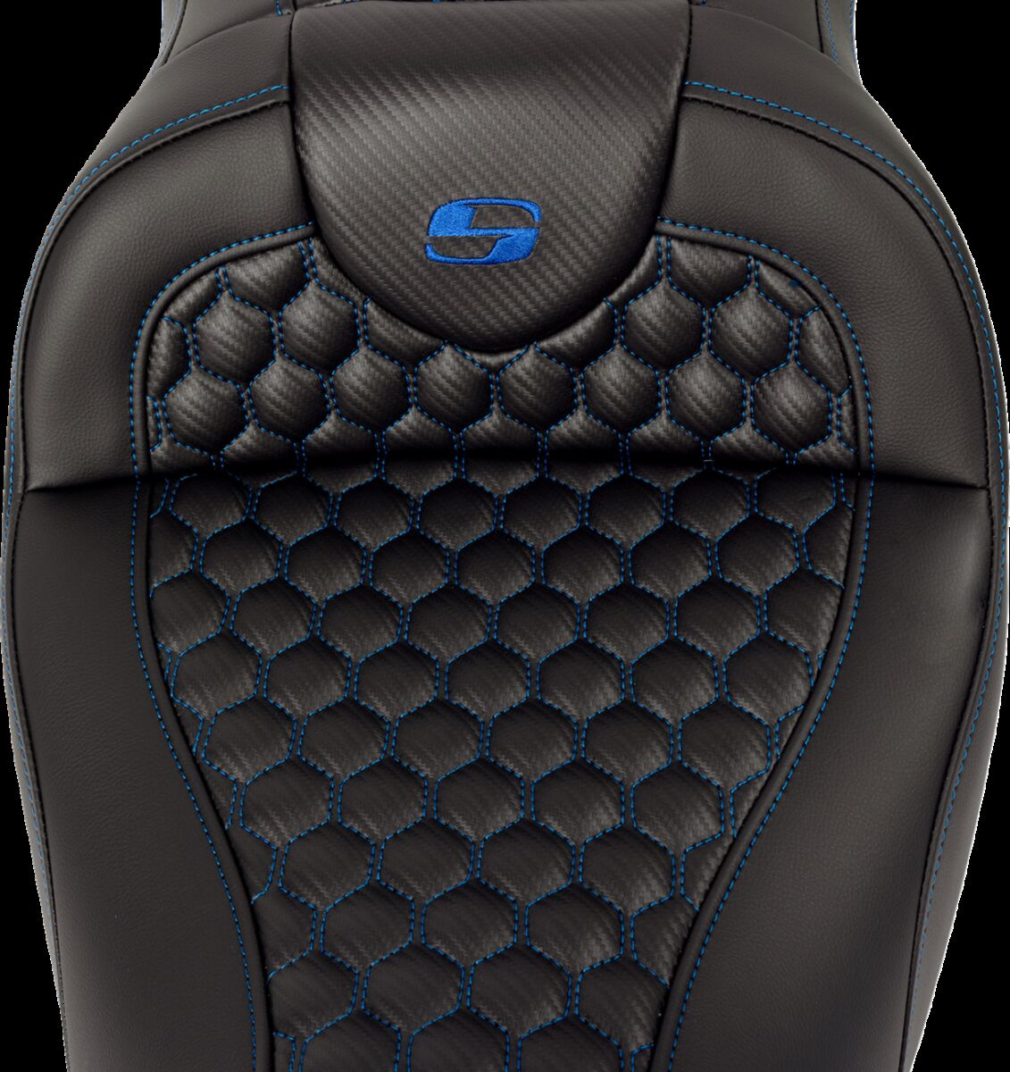 Saddlemen Roadsofa�?� Seat - Honeycomb - Blue Stitch - With Backrest S