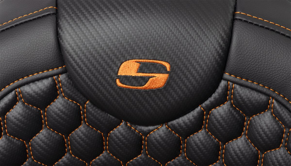 Saddlemen Roadsofa�?� Seat - Honeycomb - Orange Stitch - With Backrest