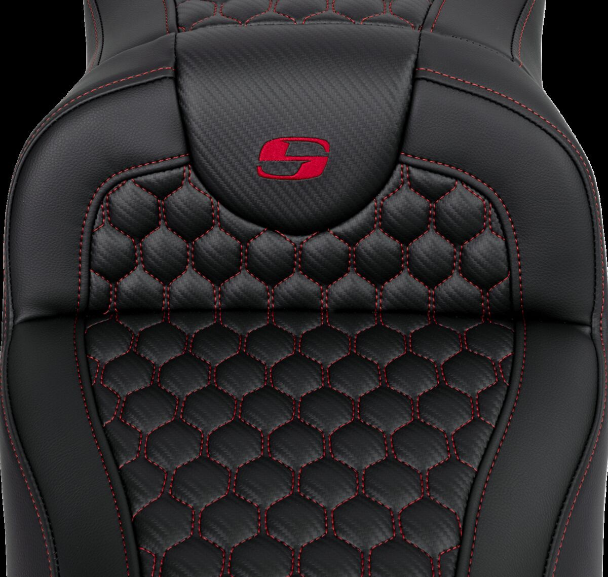 Saddlemen Roadsofa�?� Seat - Honeycomb - Red Stitch - Without Backrest