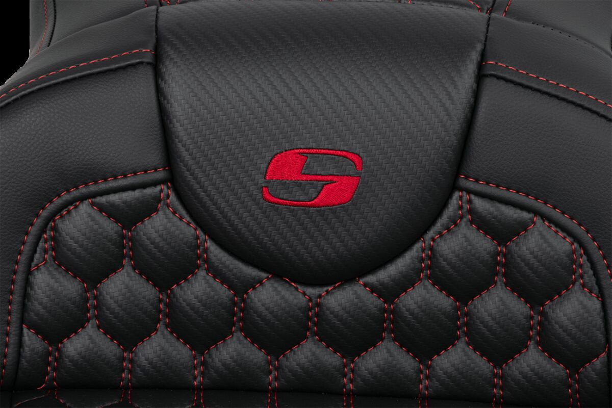 Saddlemen Roadsofa�?� Seat - Honeycomb - Red Stitch - Without Backrest