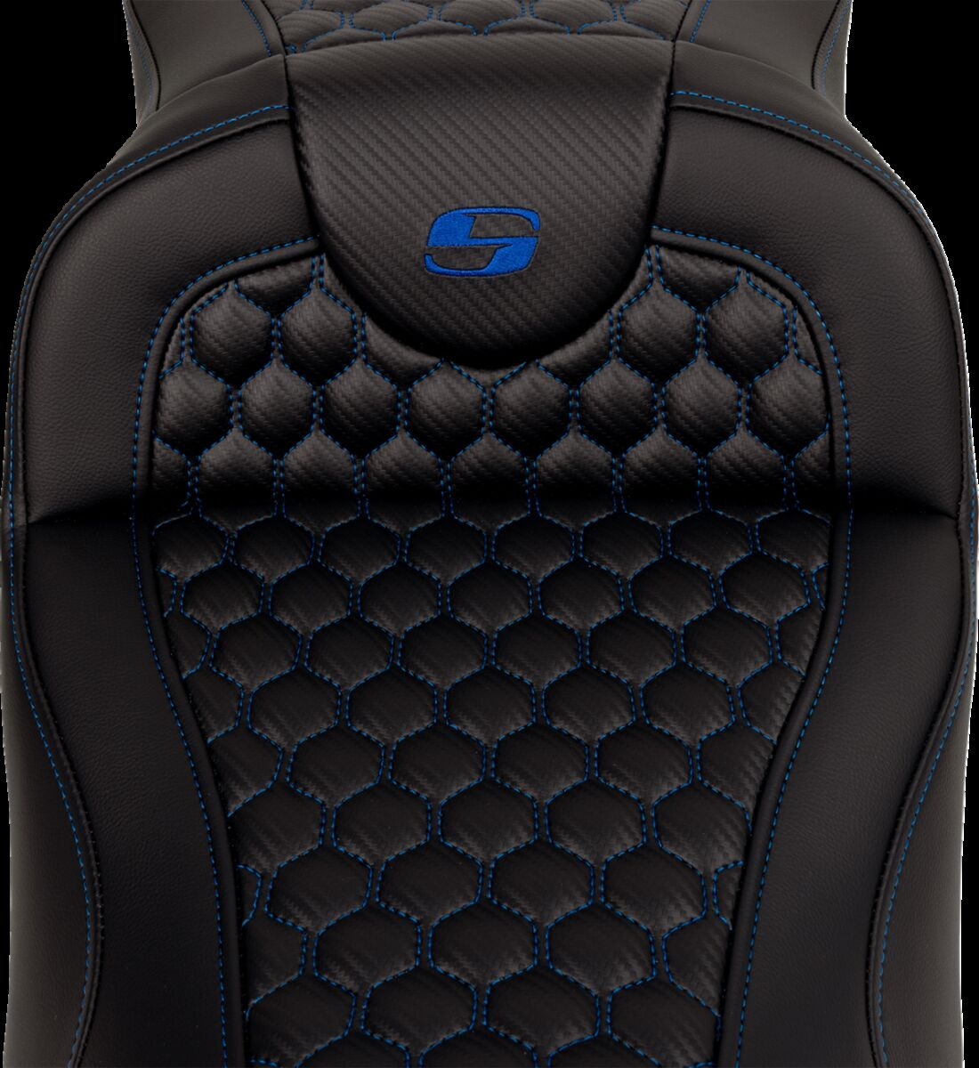 Saddlemen Roadsofa�?� Seat - Honeycomb - Blue Stitch - Without Backres