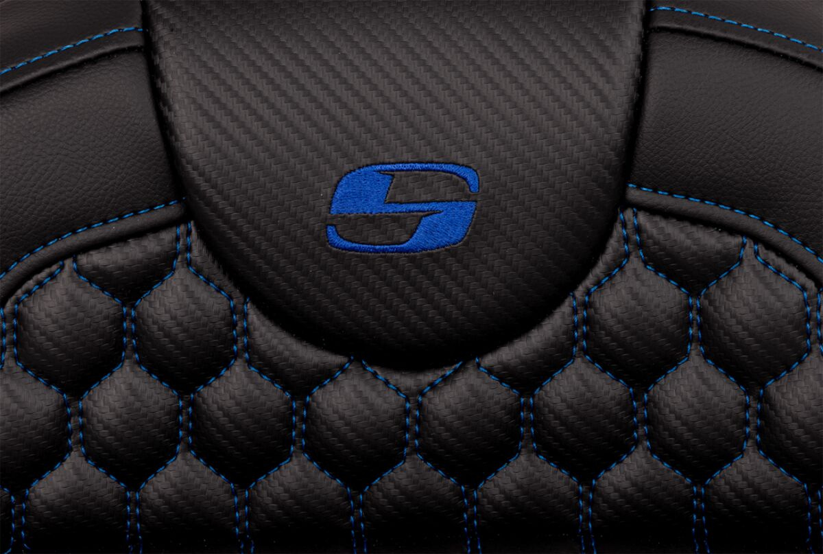 Saddlemen Roadsofa�?� Seat - Honeycomb - Blue Stitch - Without Backres