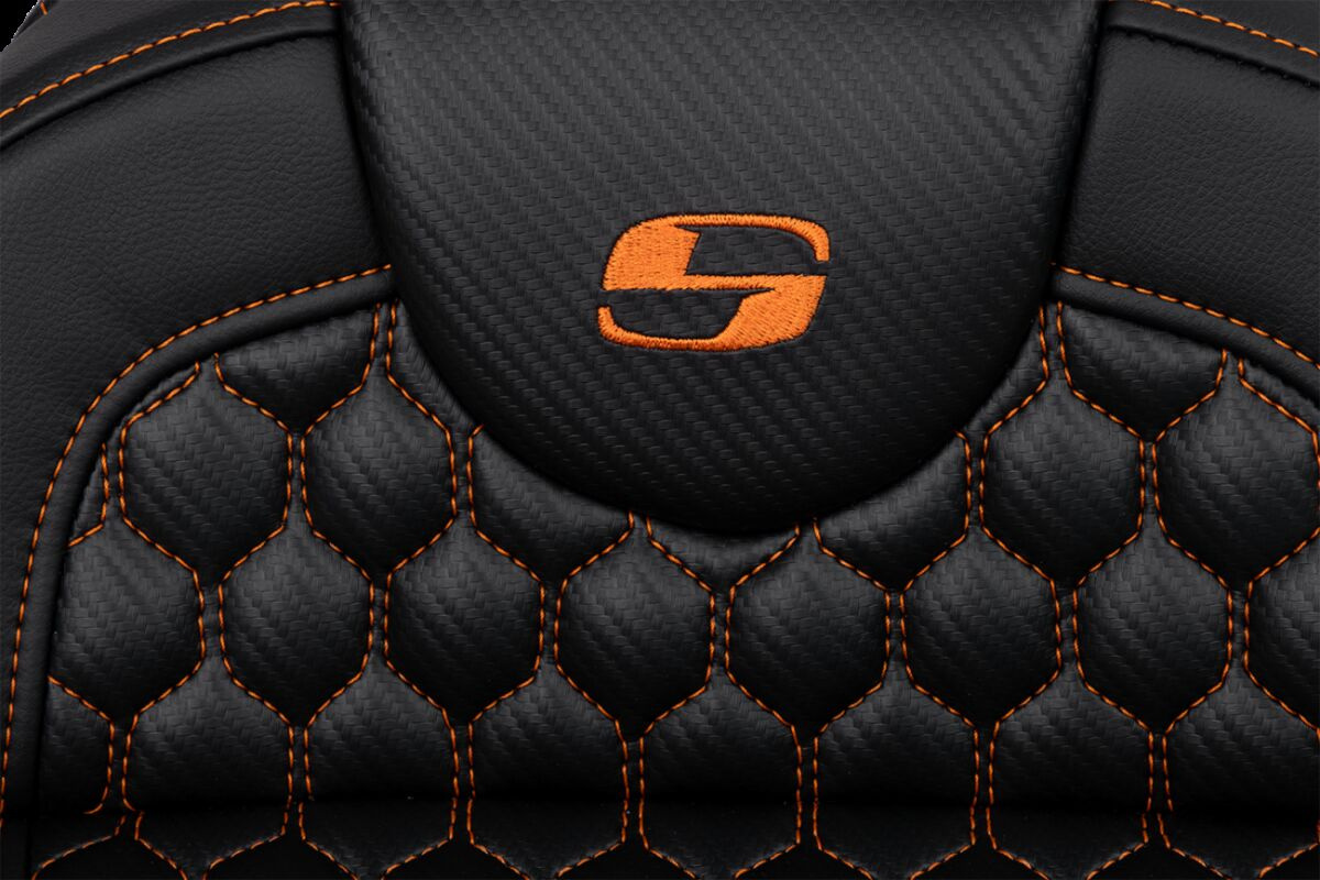Saddlemen Roadsofa�?� Seat - Honeycomb - Orange Stitch - Without Backr