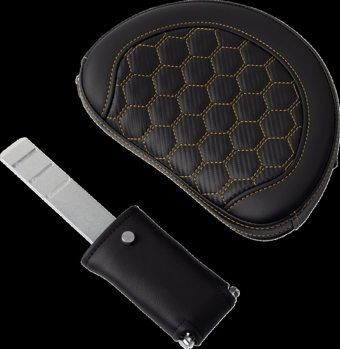 Saddlemen Roadsofa�?� Seat - Honeycomb - Gold Stitch - With Backrest S