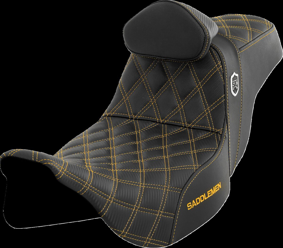 Saddlemen Pro Series Sdc Performance Seat - With Backrest - Gold Stitc