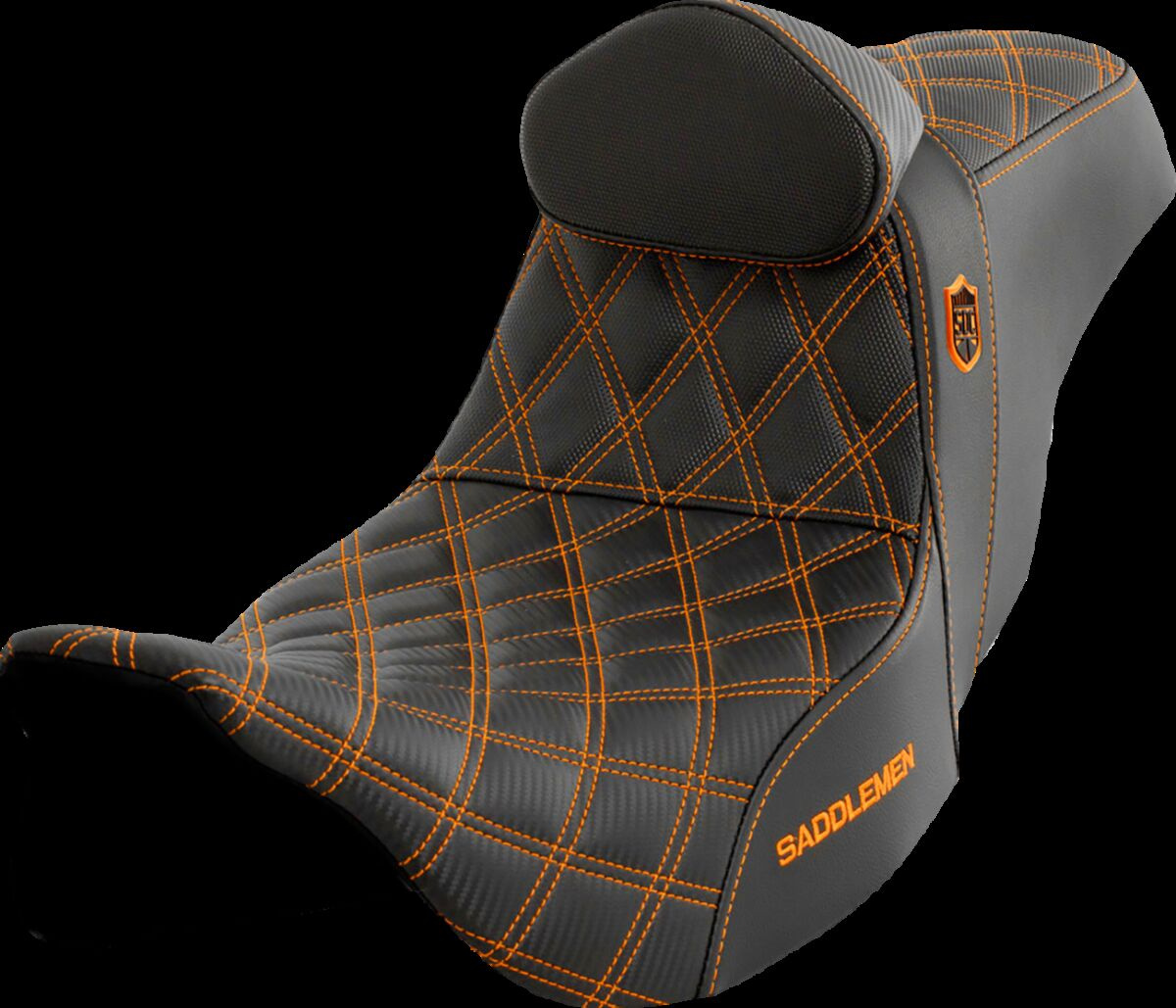 Saddlemen Pro Series Sdc Performance Seat - With Backrest - Orange Sti