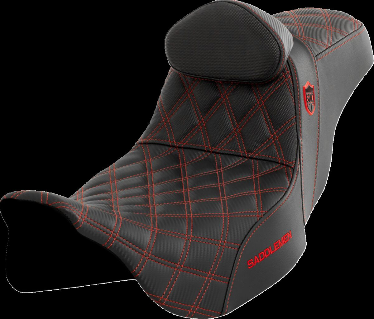 Saddlemen Pro Series Sdc Performance Seat - With Backrest - Red Stitch