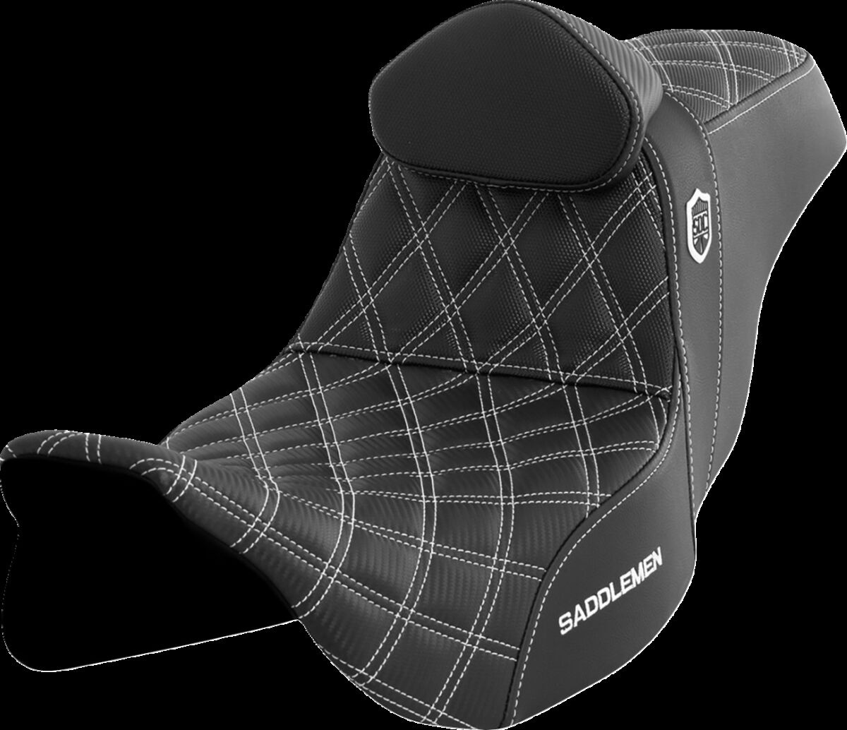 Saddlemen Pro Series Sdc Performance Seat - With Backrest - White Stit
