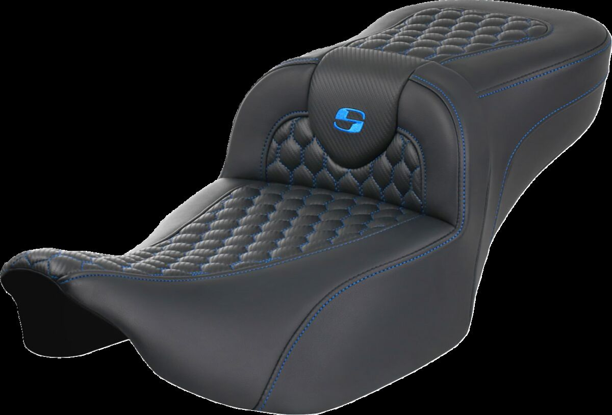 Saddlemen Roadsofa�?� Seat - Without Backrest - Blue Stitch - Extended