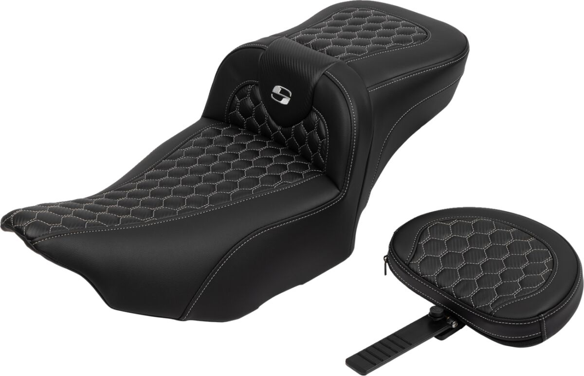 Saddlemen Roadsofa�?� Seat - With Backrest - Silver Stitch - Extended