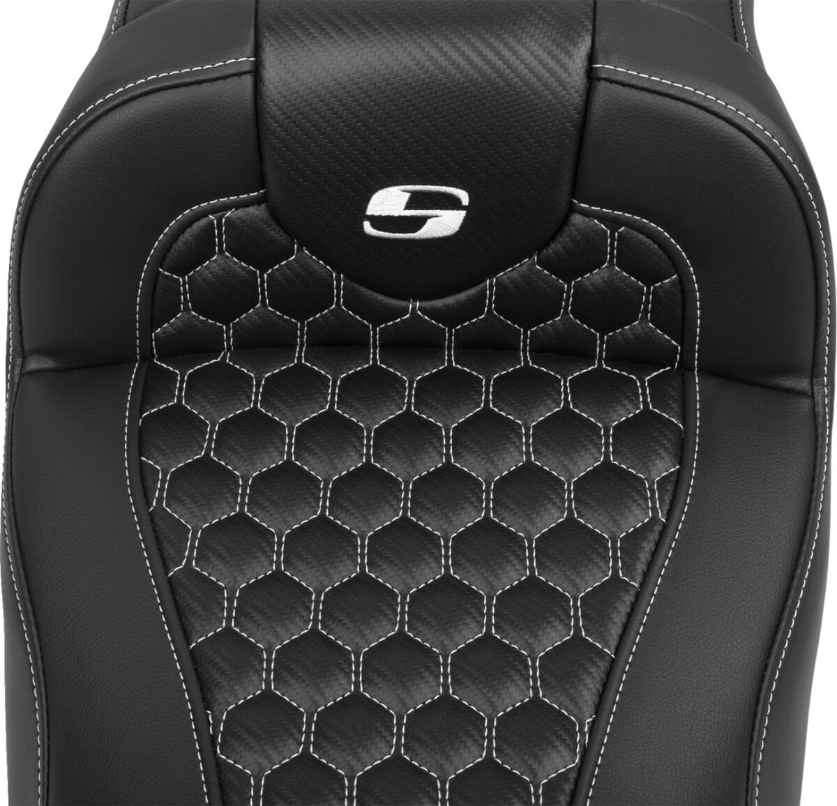 Saddlemen Roadsofa�?� Seat - With Backrest - White Stitch - Extended S