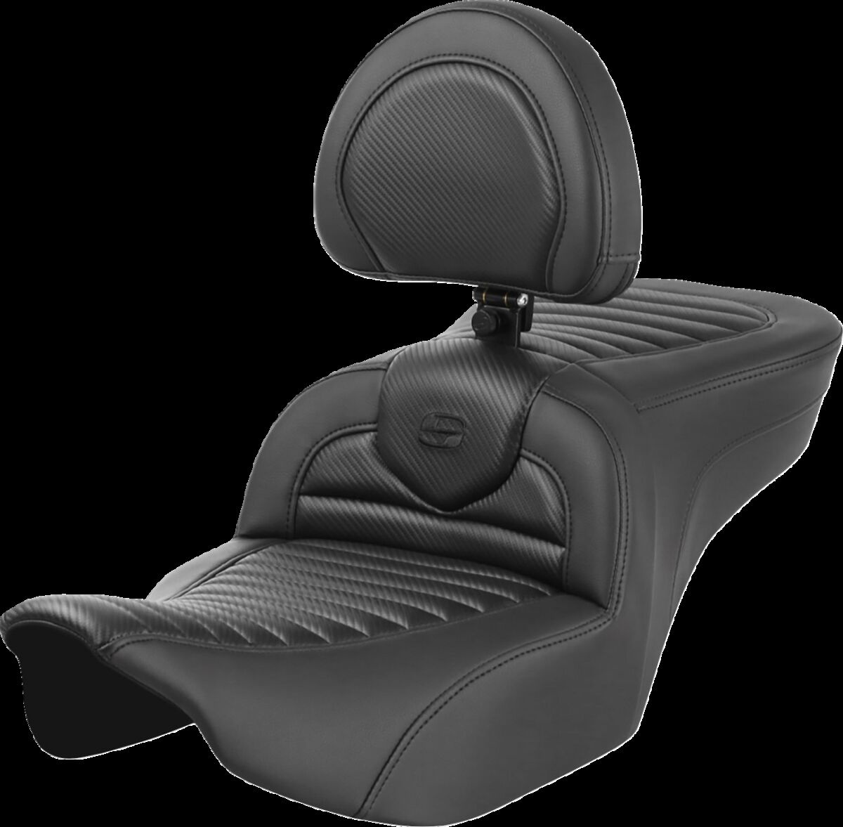 Saddlemen Roadsofa�?� Seat - With Backrest - Carbon Fiber Seat Roadsof