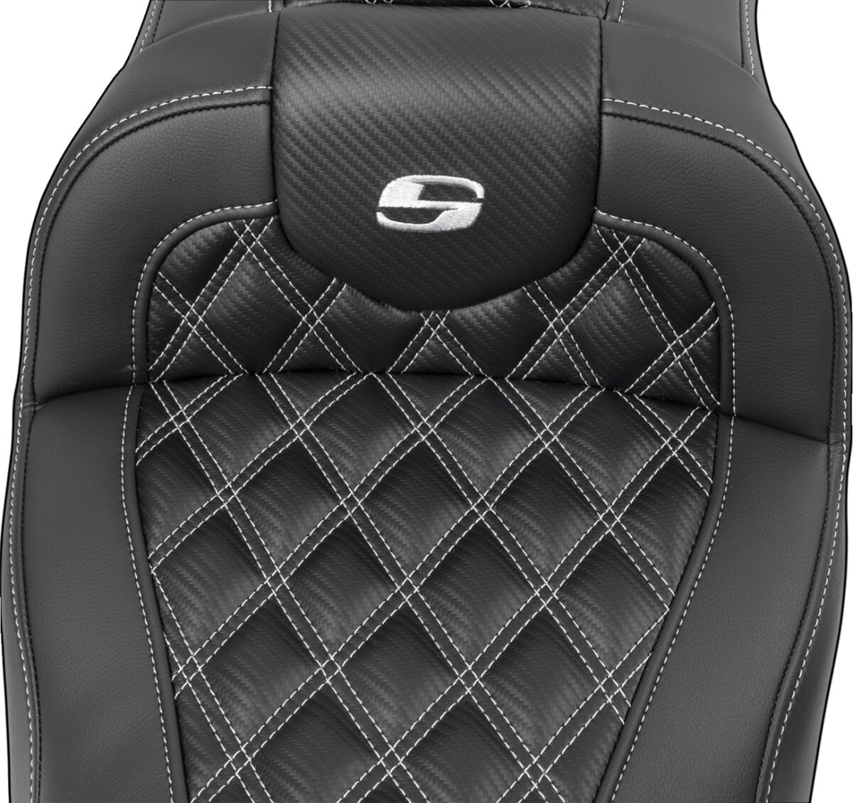 Saddlemen Roadsofa�?� Seat - With Backrest - Carbon Fiber - Silver Sti