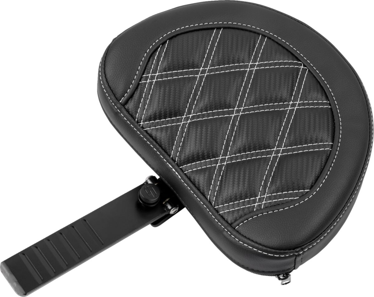 Saddlemen Roadsofa�?� Seat - With Backrest - Carbon Fiber - White Stit