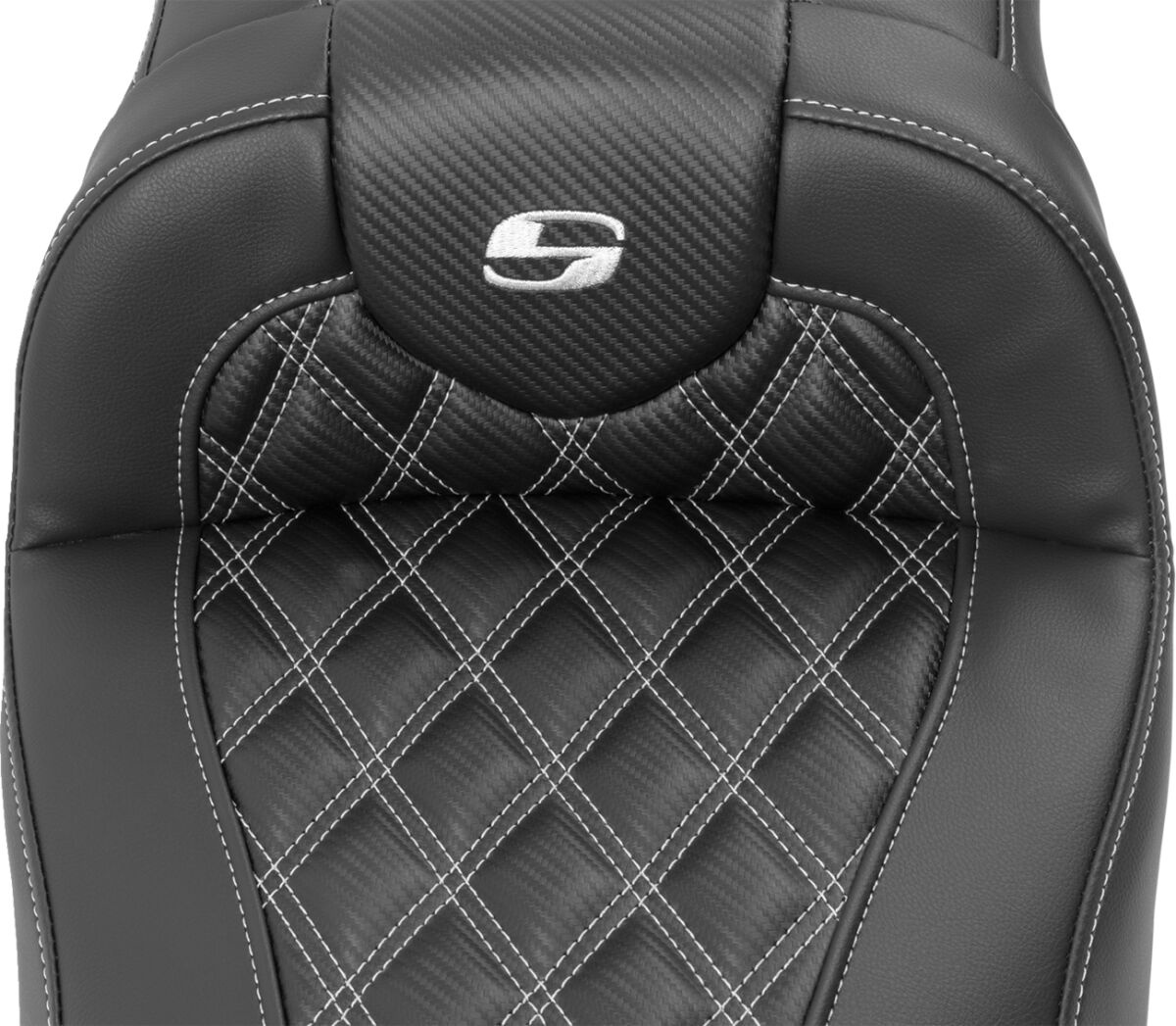 Saddlemen Roadsofa�?� Seat - With Backrest - Carbon Fiber - Silver Sti