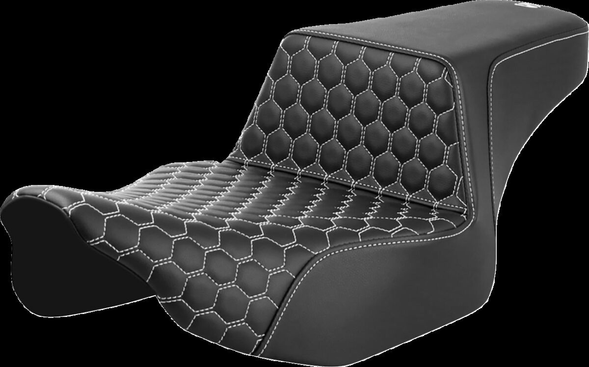 Saddlemen Step-Up Seat - Extendeded Reach - Front Honeycomb - White St