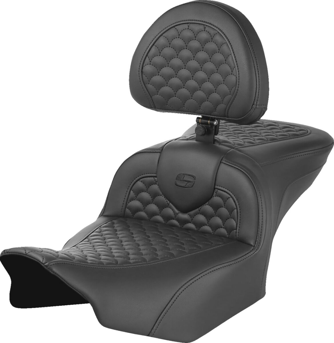 Saddlemen Seat Roadsofa Scallop Stitch W/Driver Backrest Seat Roadsofa