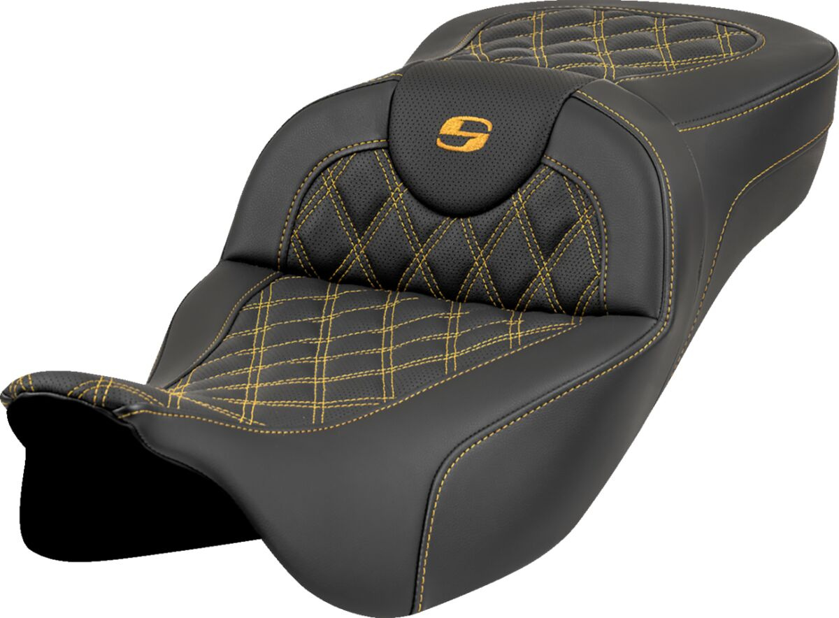 Saddlemen Roadsofa�?� Seat - Lattice Stitch - Gold Stitch - Extended R