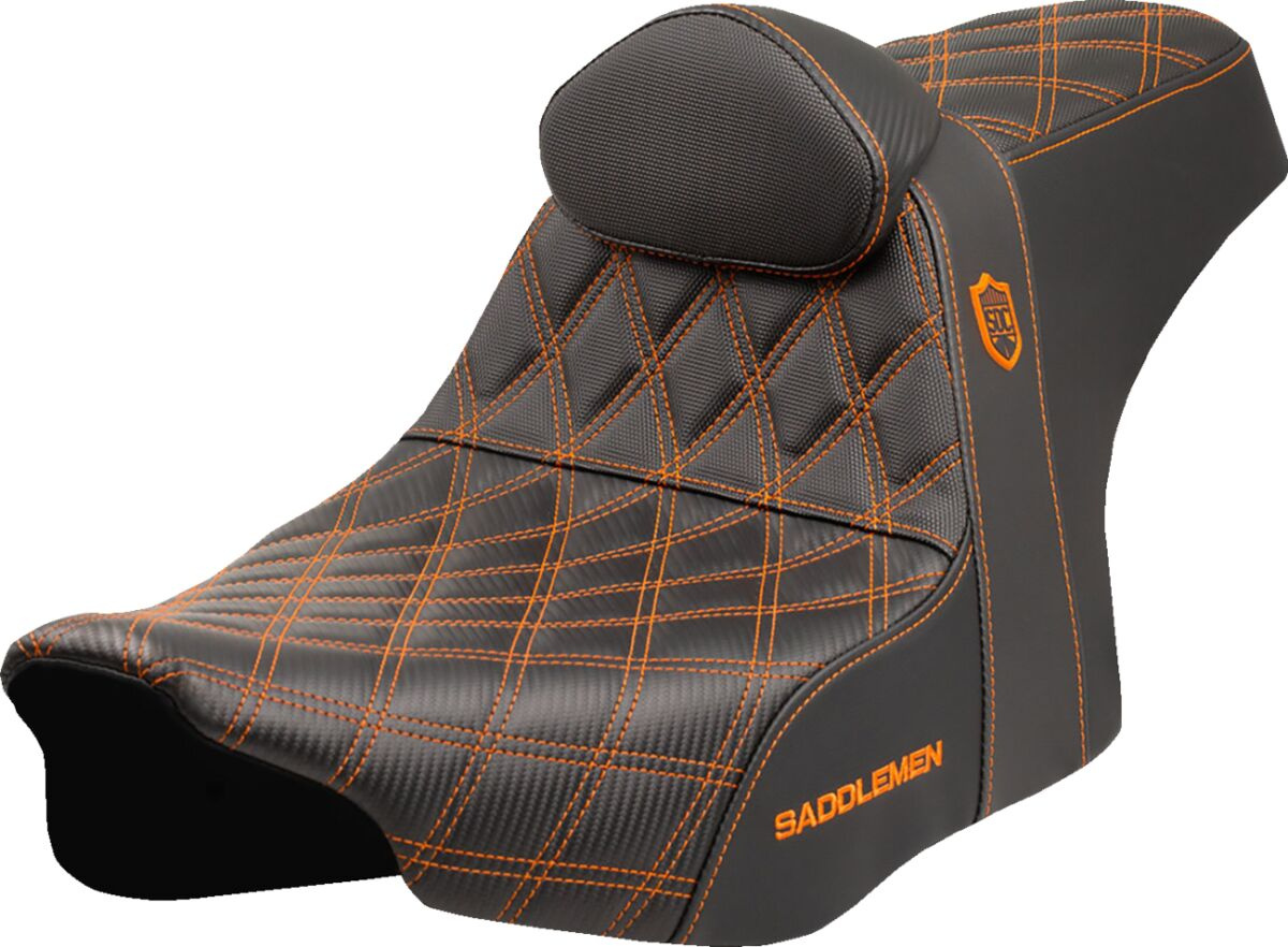 Saddlemen Seat Sdc Performance Grip W/ B/R Orange Stitch Seat Sdc Perf