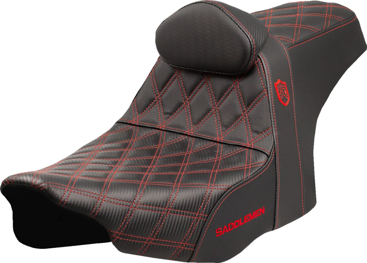 Saddlemen Seat Sdc Performance Grip W/ B/R Red Stitch Seat Sdc Perform