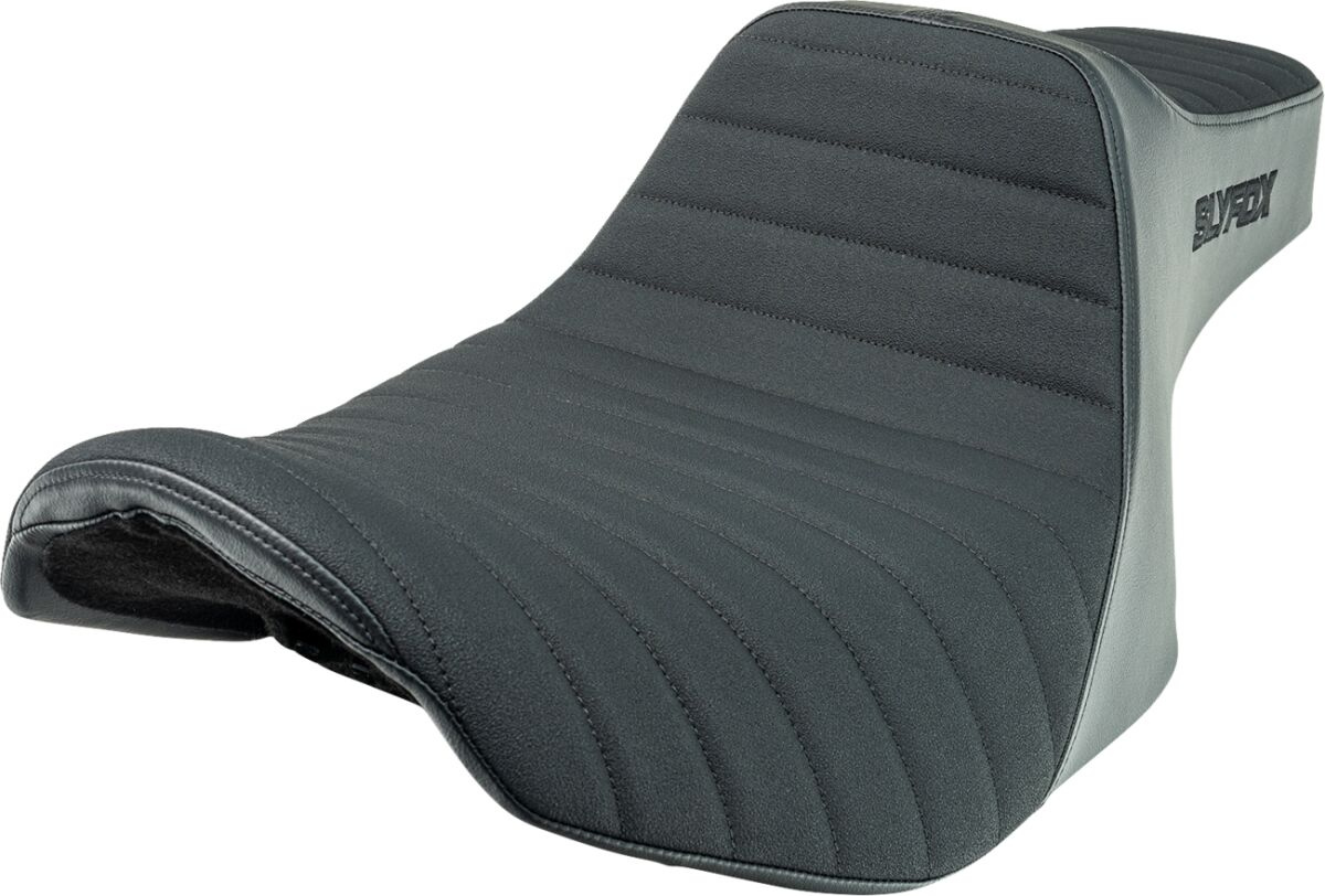 Slyfox Highnoon Seat - Vinyl - Black Logo - Touring Cvo Seat Highnoon