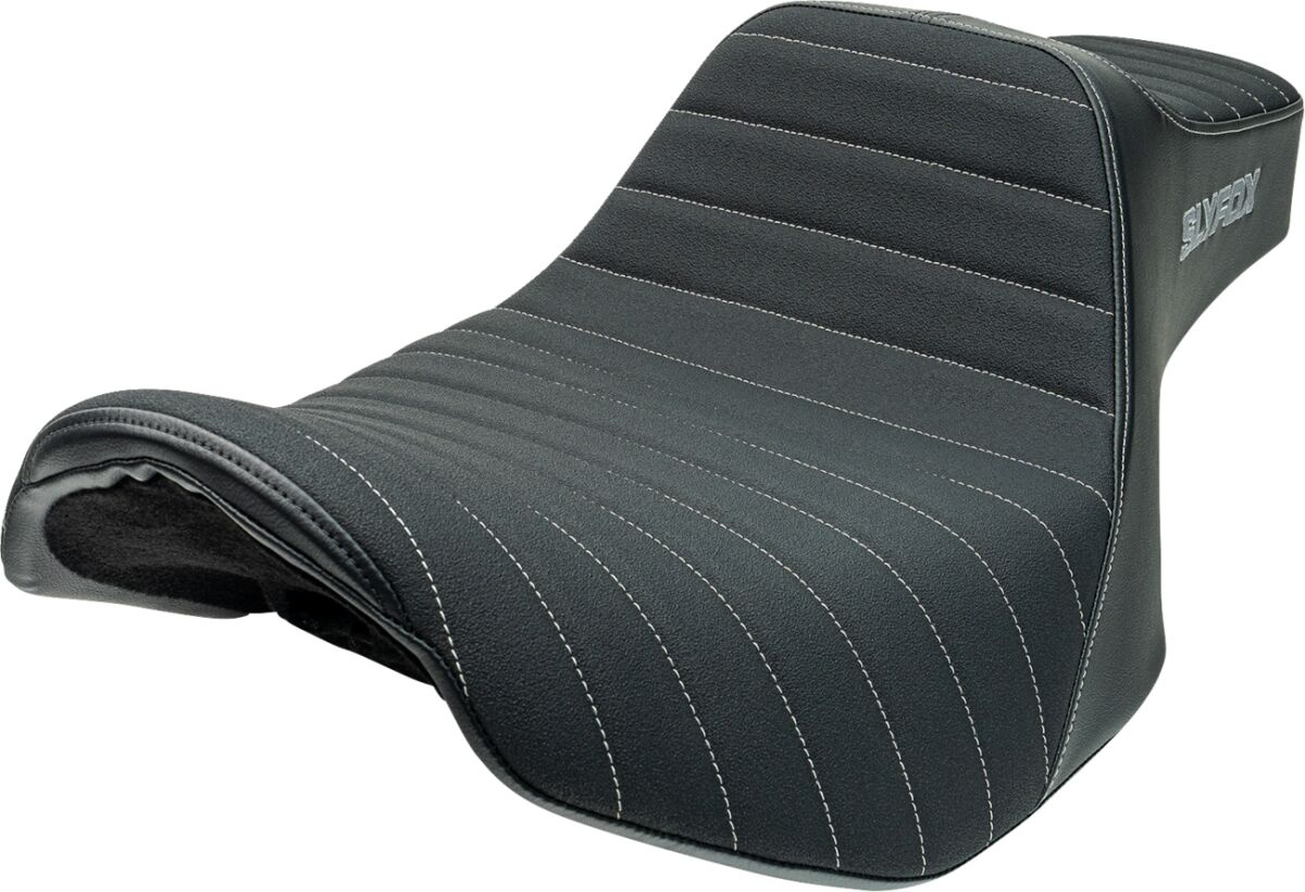 Slyfox Highnoon Seat - Vinyl - Gray Logo - Touring Cvo Seat Highnoon V