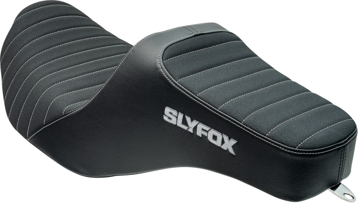 Slyfox Highnoon Seat - Vinyl - Gray Logo - Touring Cvo Seat Highnoon V