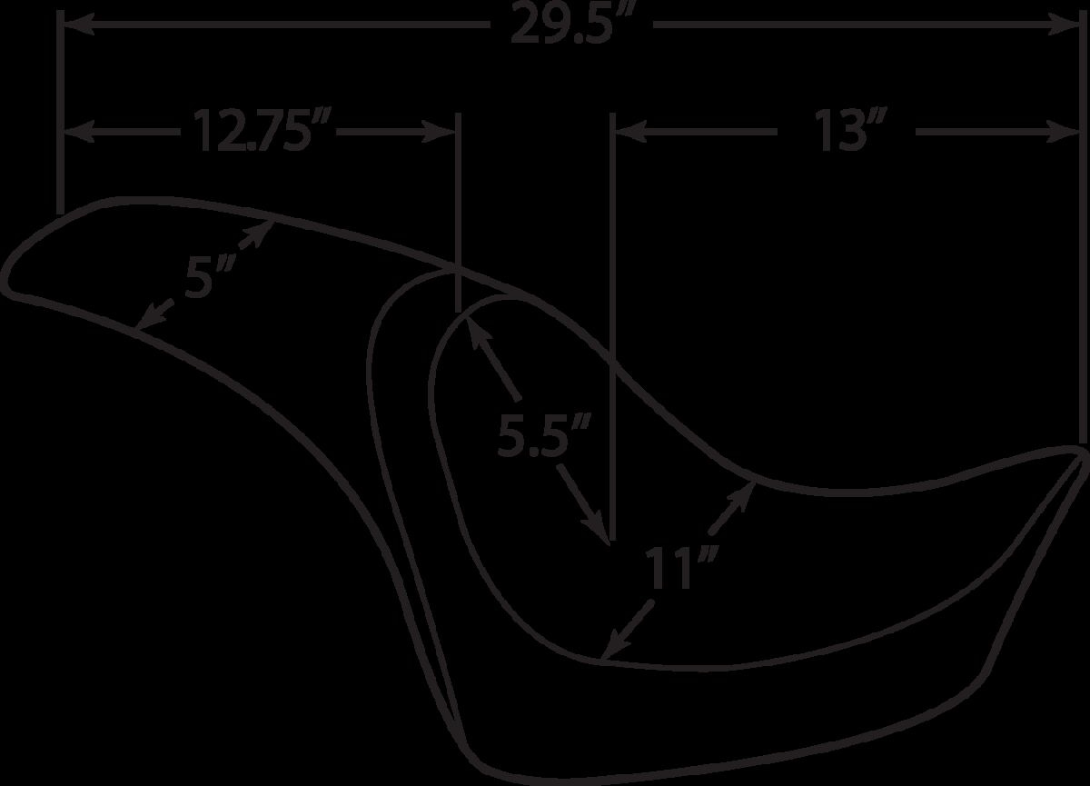 Drag Specialties Seats Seat Predator Rear Full Length Vinyl Black Seat