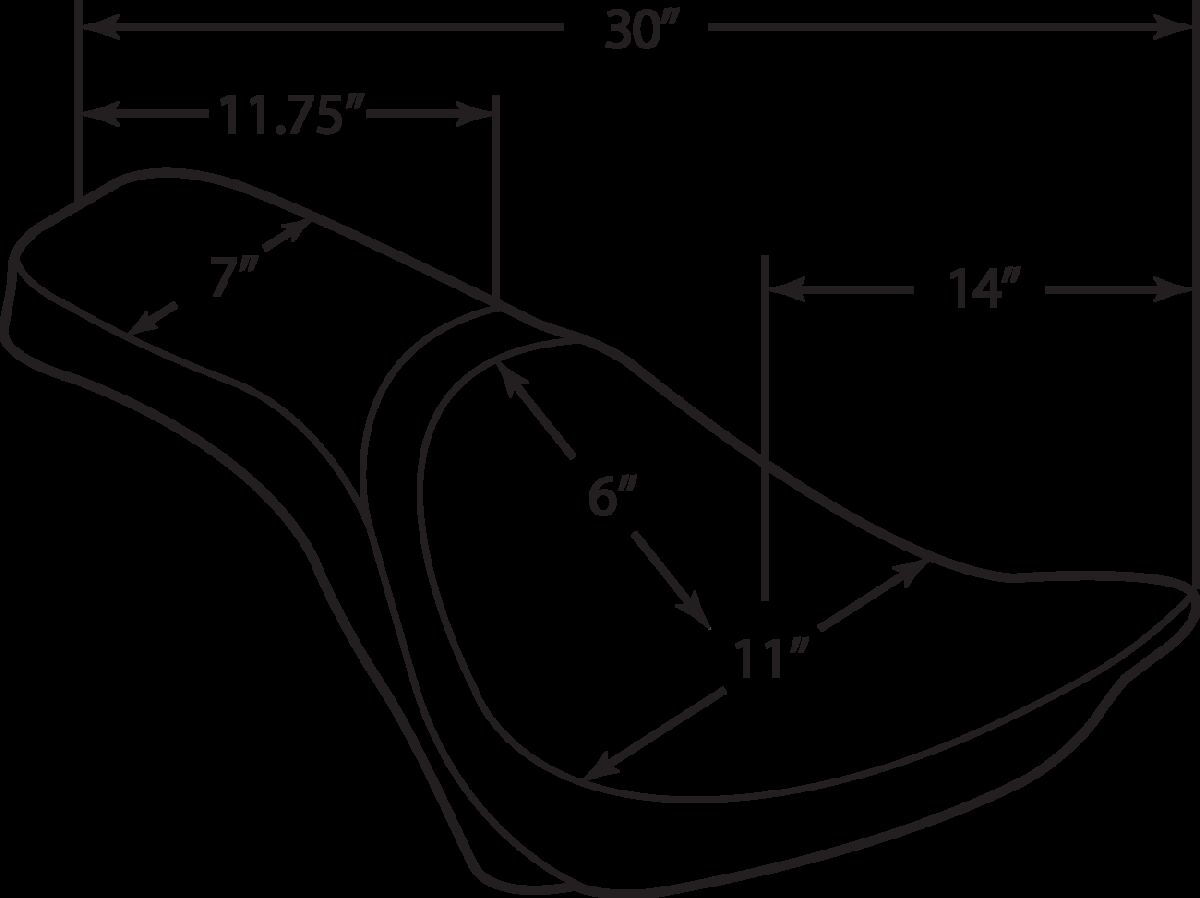 Drag Specialties Seats Seat Predator Rear 2-Up Vinyl Black Seat Pred 2